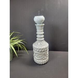 Vintage Jim Beam, Gray/Blue Slag Glass Decanter, Liquor Decanter Bottle